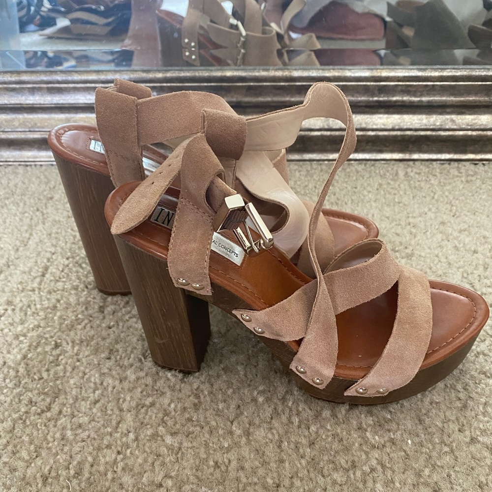 INC tall block heels